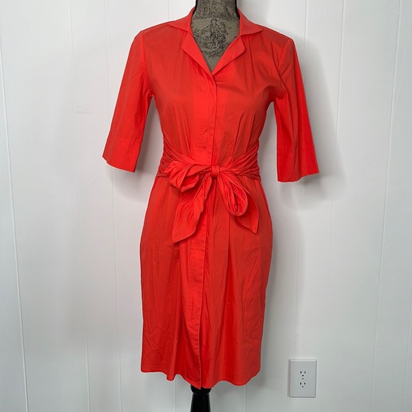 Lafayette148 New York Belted Blouse Shirt Dress - Picture 1 of 14